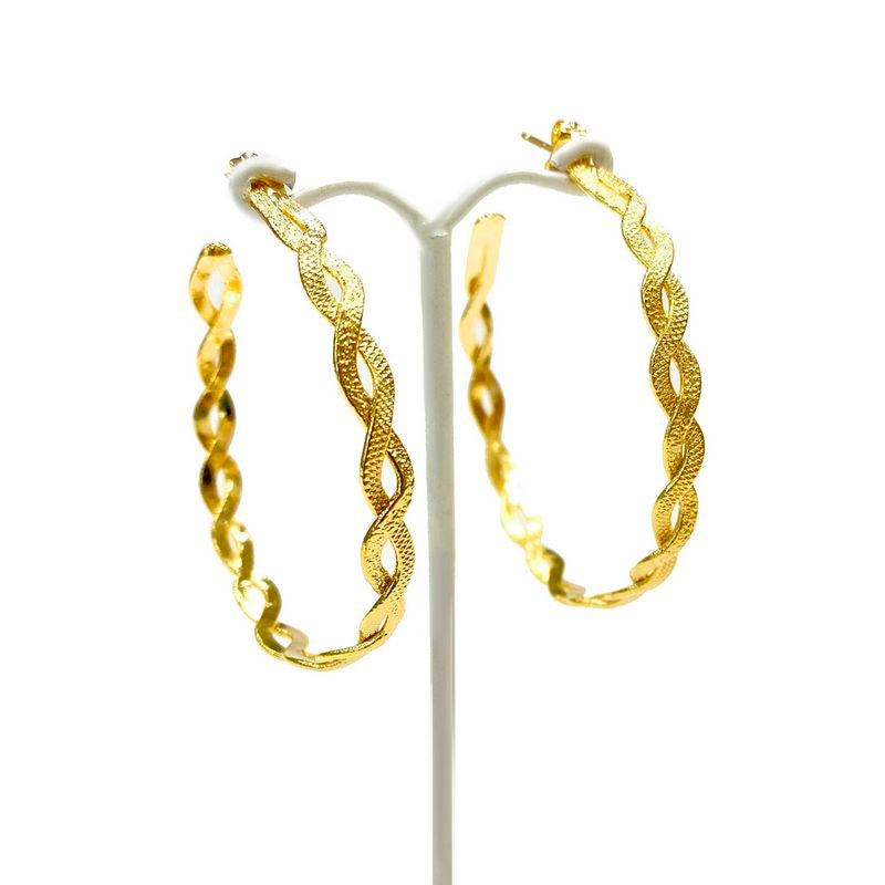 Twisted metal big hoops Χρυσό