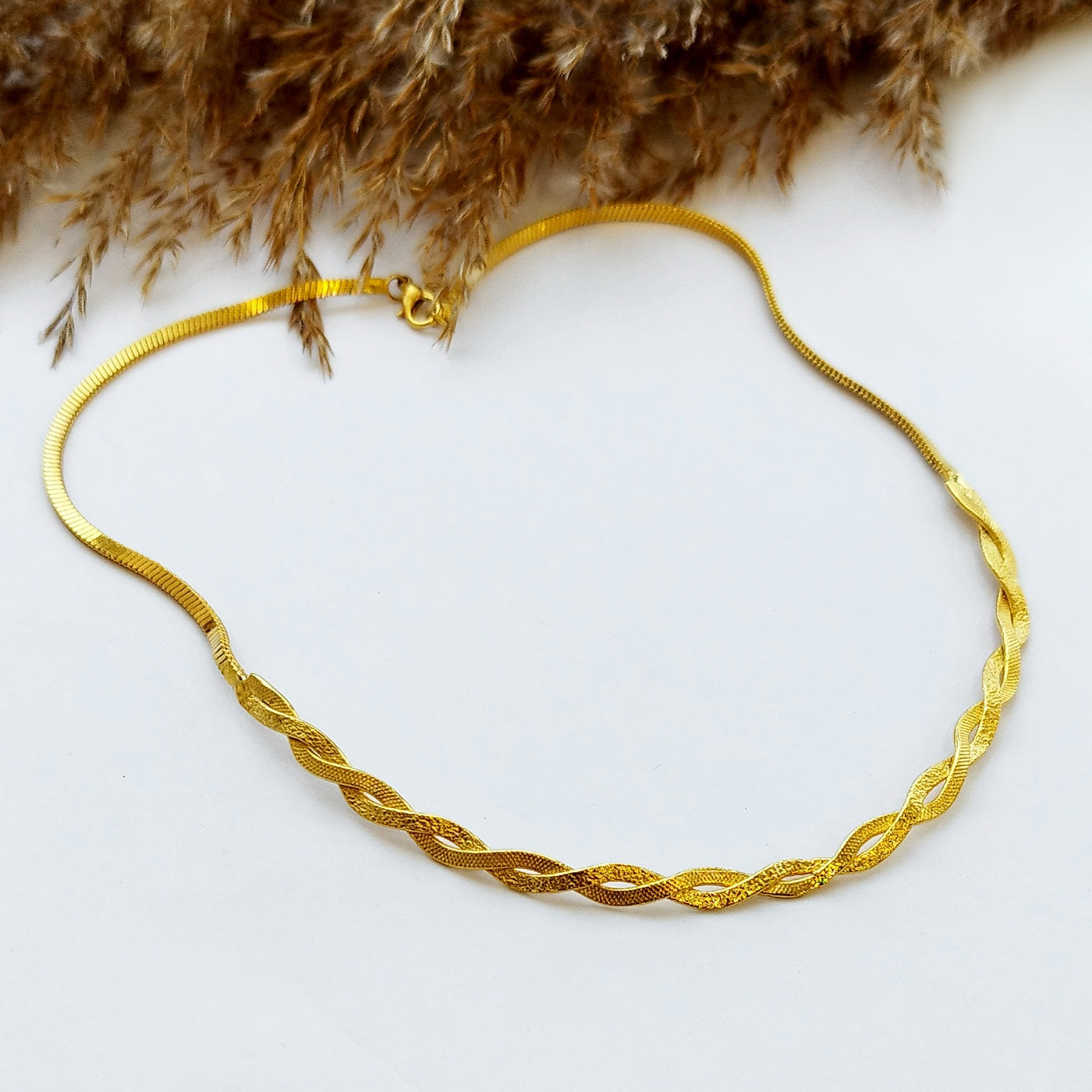 Twisted metal necklace Χρυσό