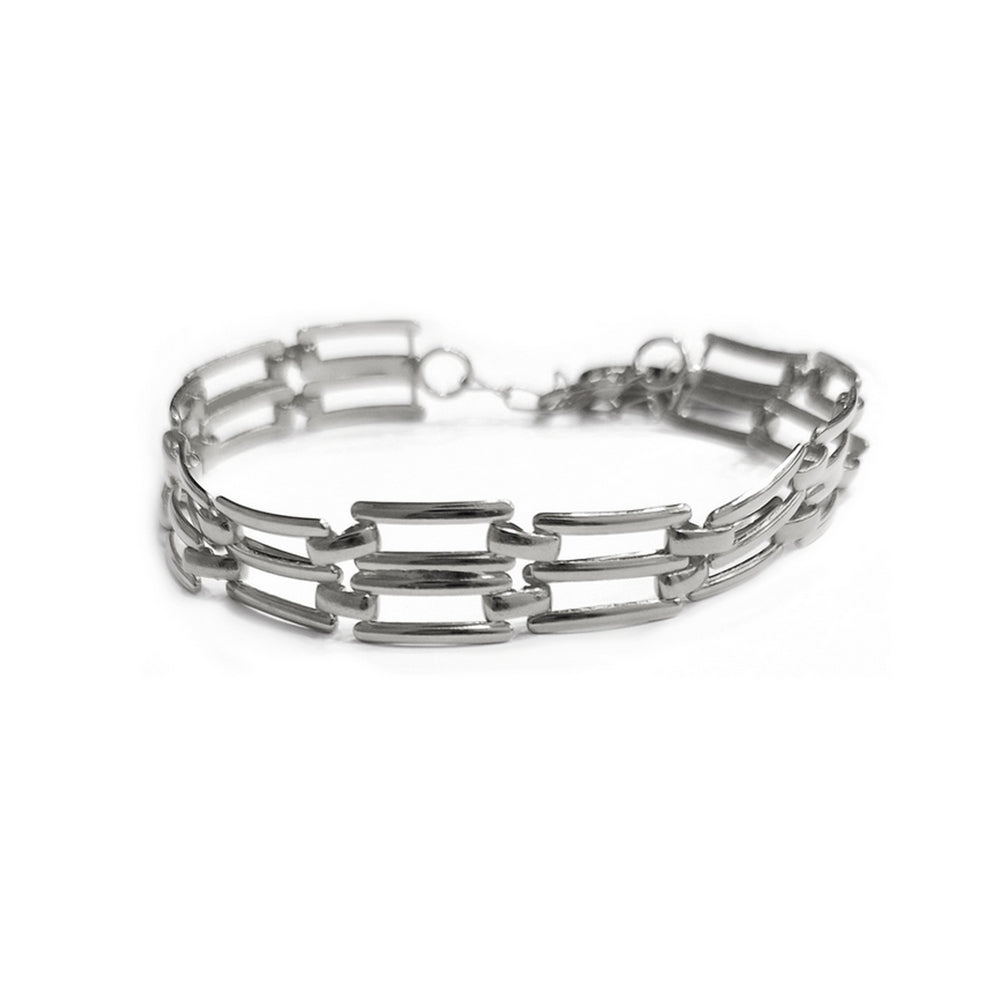 Double chain bracelet Ασημί