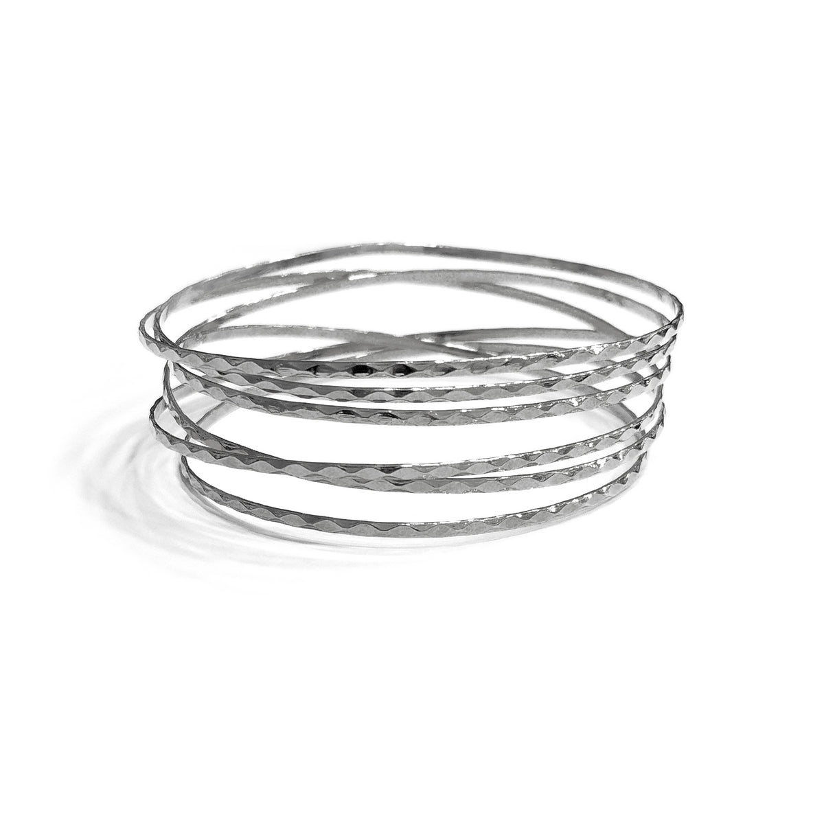 Pyramid spiral bangle Ασημί