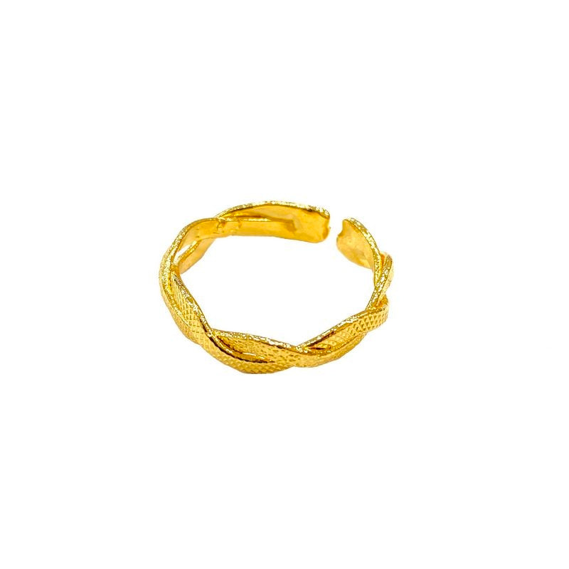 Twisted metal small ring Χρυσό