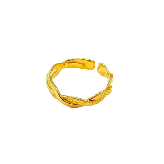 Twisted metal small ring Χρυσό