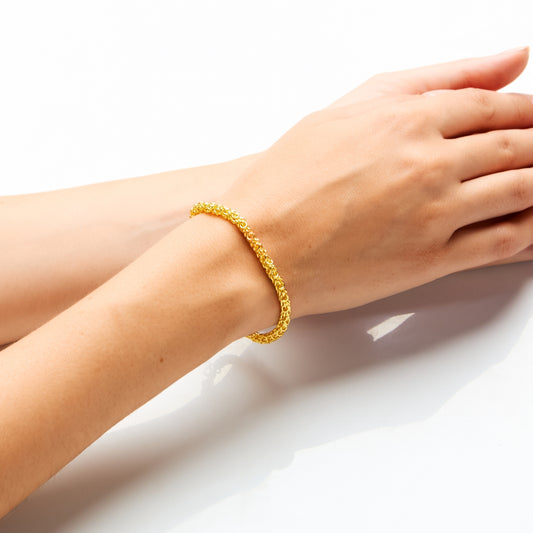 Weave chain bracelet Χρυσό