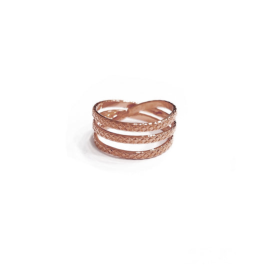 Metal small spiral ring Ροζ χρυσό