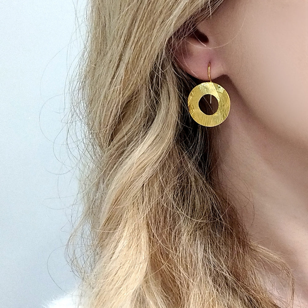 Full of round symmetry small earrings Χρυσο