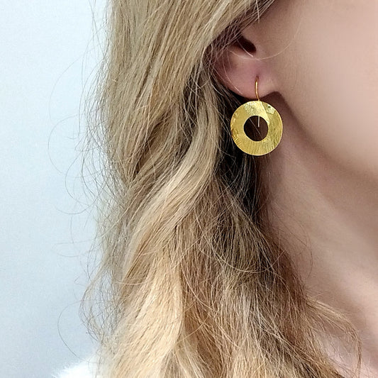 Full of round symmetry small earrings Χρυσο