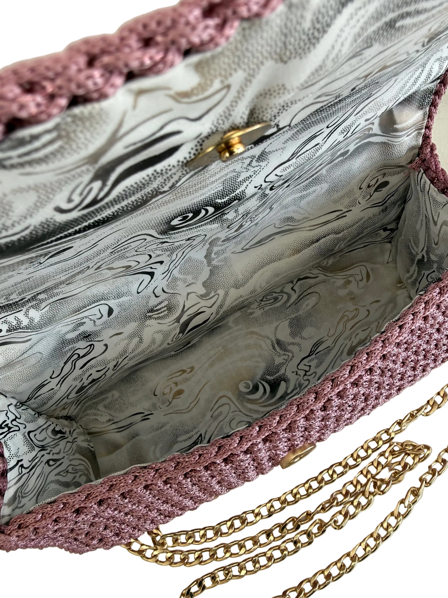 Pink Bubble Knit Mini Bag